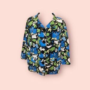 1X Charter Club Women Jackets Blazer Floral